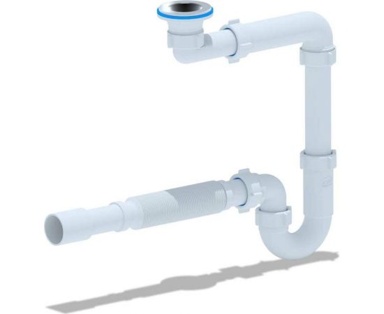 Сифон для раковины АНИ пласт 1 1/4x32 смещённый DB5015 