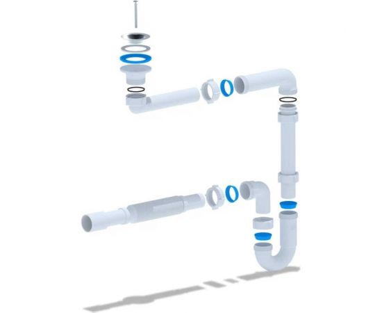 Сифон для раковины АНИ пласт 1 1/4x32 смещённый DB5015 – изображение 3