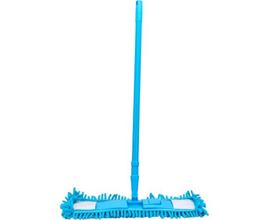 Швабра для пола PERFECTO LINEA Solid с насадкой из шенилла, голубая 43-492032 