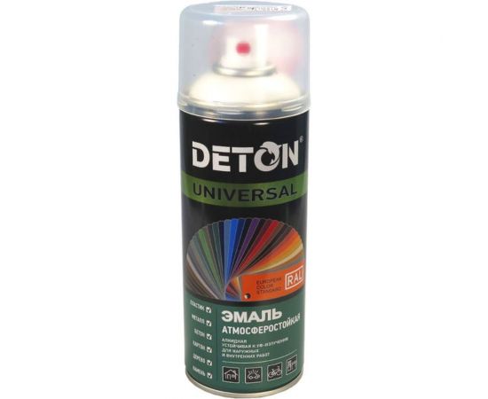 Аэрозольная универсальная эмаль DETON черная, глянцевая RAL 9017 UNIVERSAL 520 мл 126922 