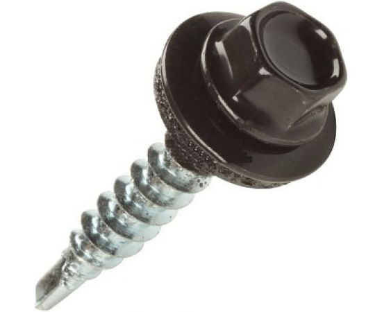 Кровельный саморез STARFIX 4,8x19 мм, цинк, шайба с прокладкой, PT3, RAL 8017, 100 шт. SMP2-66086-100 