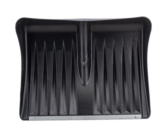 Снеговая пластиковая лопата ЛЕТО 495x390 мм, оцинкованная планка, черная №2 без черенка 1773 – изображение 2