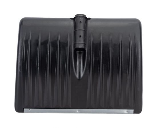 Снеговая пластиковая лопата ЛЕТО 495x390 мм, оцинкованная планка, черная №2 без черенка 1773 – изображение 3