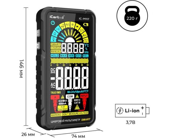 Смарт мультиметр iCarTool IC-M117 – изображение 4
