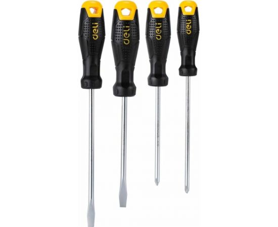 Набор отверток DELI dl620004 SL5x100, SL6x150, PH1x100, PH2x150, 4 шт. 104546 