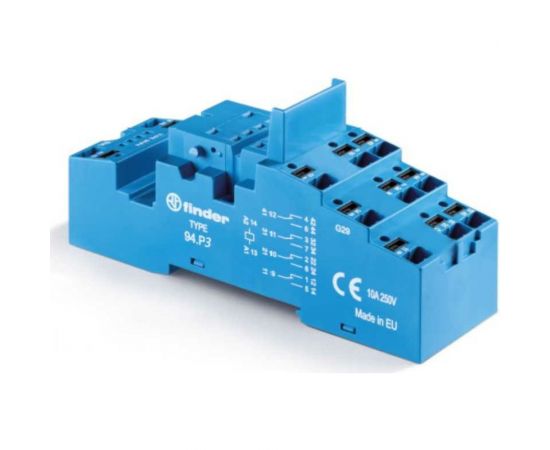 Розетка с клеммами push-in для реле Finder, 55.33, 85.03 и модулей 99.02, 86.30 с разд. кон, 94P3SPA 