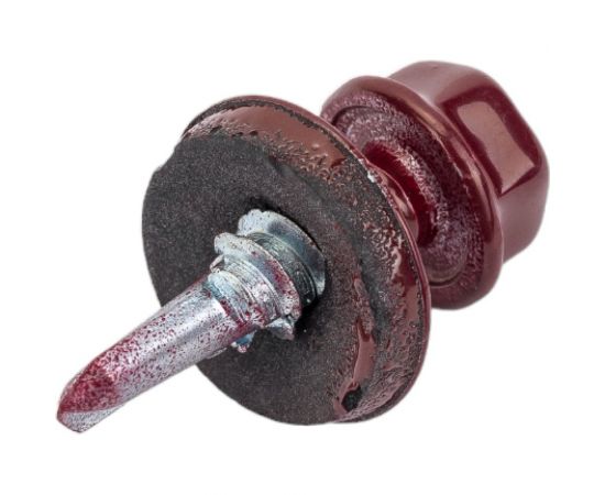 Кровельный саморез КРЕП-КОМП 5,5x19 RAL3005, красное вино К, 250 шт., насадка 8/9 ск55193005кф-У – изображение 4