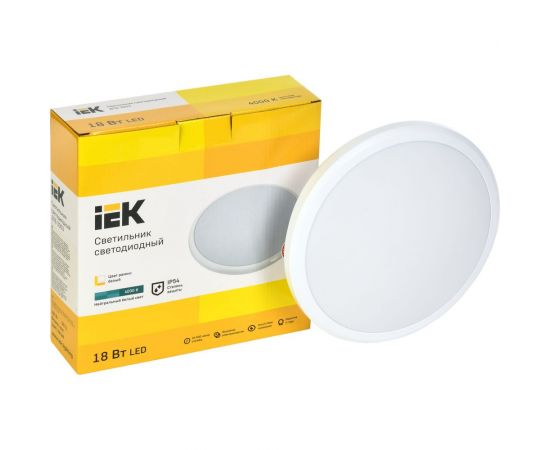 Светильник IEK LED ДПБ 3003 18Вт, IP54, 4000K, круг, белый LDPB0-3003-18-4000-K01 – изображение 2