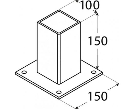 Держатель столба 100х150 мм площадка 150х150х4 мм КРЕПКО-НАКРЕПКО 00080 – изображение 2