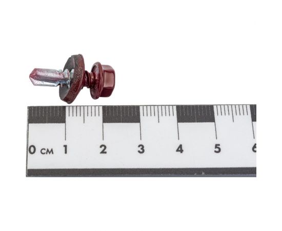 Кровельный саморез КРЕП-КОМП 5,5x19 RAL3005, красное вино К, 250 шт., насадка 8/9 ск55193005кф-У – изображение 2