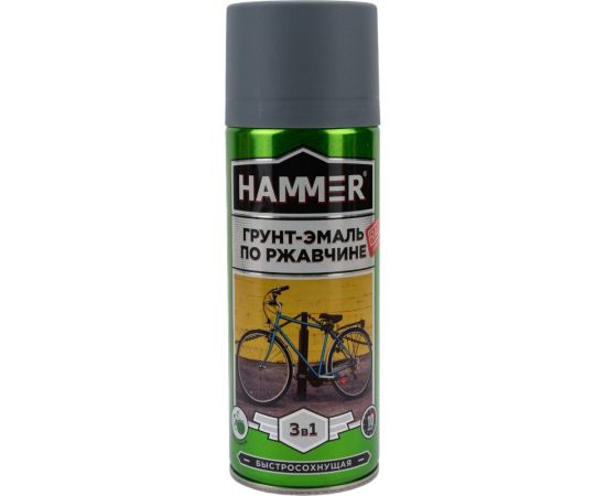 Грунт-эмаль по ржавчине Hammer 3 в 1 б/с п/мат RAL 7040 серое окно 520 мл 12 ЭК000142481 – изображение 7
