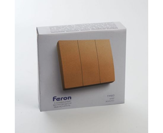 Беспроводной трехклавишный выключатель FERON TM83, 230V, 500W, золото 41727 – изображение 5