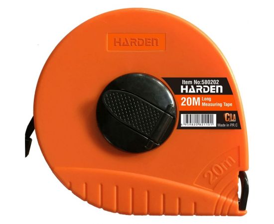 Геодезическая рулетка HARDEN с фибергласовой лентой и закрытым корпусом, 20м. 580202 