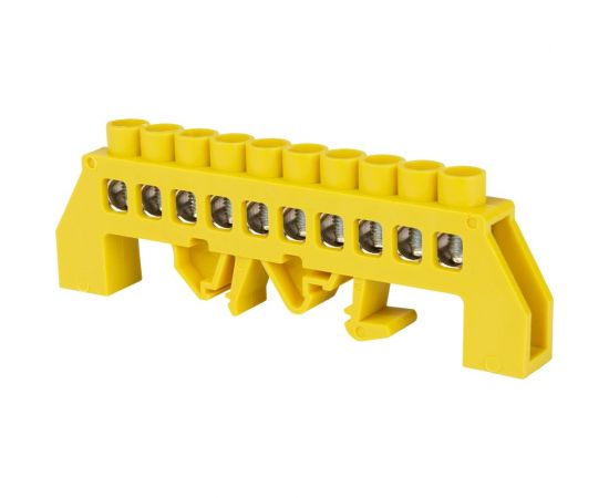 Шина PE земля TDM в желтом изоляторе на DIN-рейку 8x12мм 10 групп SQ0801-0216 – изображение 3