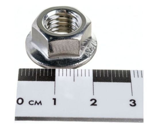 Шестигранная гайка с фланцем и насечками Insparion DIN 6923 нержавеющая сталь А2, M6, 10 шт. ЕВ-00000101 – изображение 2