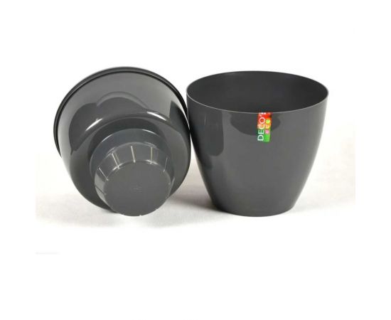 Горшок SANTINO ДЕКО ТВИН 2.5 л, 17х15 см, антрацит 054134 – изображение 2