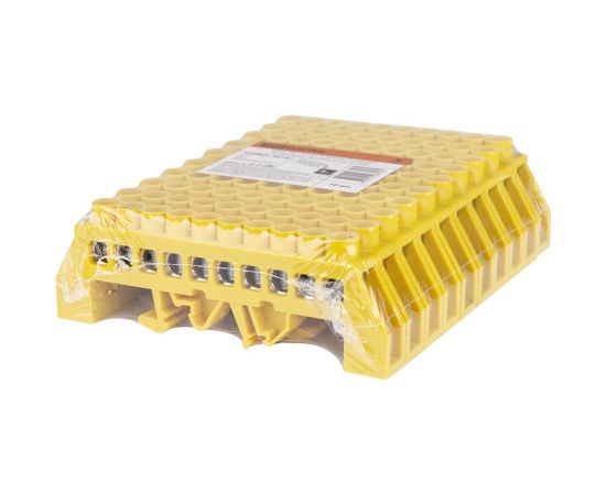 Шина PE земля TDM в желтом изоляторе на DIN-рейку 8x12мм 10 групп SQ0801-0216 – изображение 2