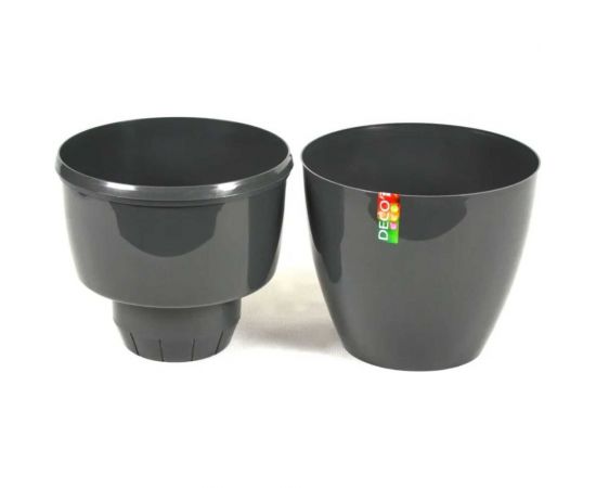 Горшок SANTINO ДЕКО ТВИН 2.5 л, 17х15 см, антрацит 054134 – изображение 4
