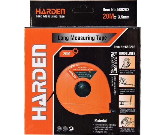 Геодезическая рулетка HARDEN с фибергласовой лентой и закрытым корпусом, 20м. 580202 – изображение 5