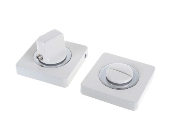 Квадратная завертка к ручкам RENZ белый/хром INBK 02 W/CP 