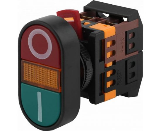 Кнопка ЭРА APBB22N, IO d22мм неон, 240В, 1з+1р 10/400/3200 Б0045624 