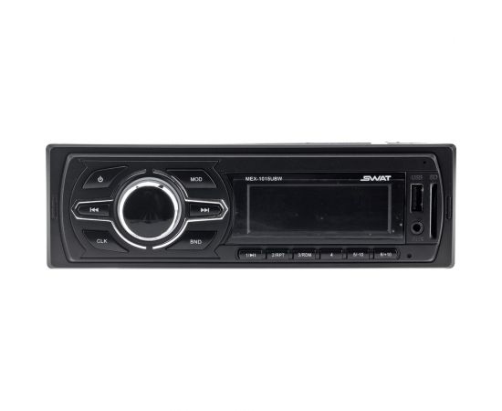 Медиа-ресивер SWAT 1 din, 4x50 Вт, BT, MP3, USB, SD, белые кнопки MEX-1015UBW 