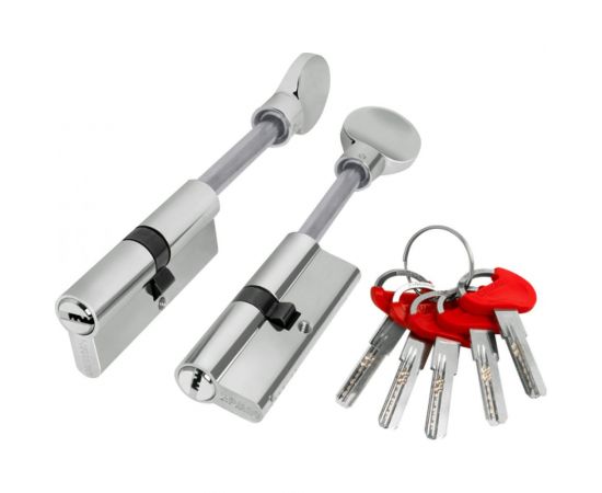 Цилиндровый механизм со штоком Fuaro D-PRO507/100 mm /65+10+25/ CP хром 5 кл. 39175 