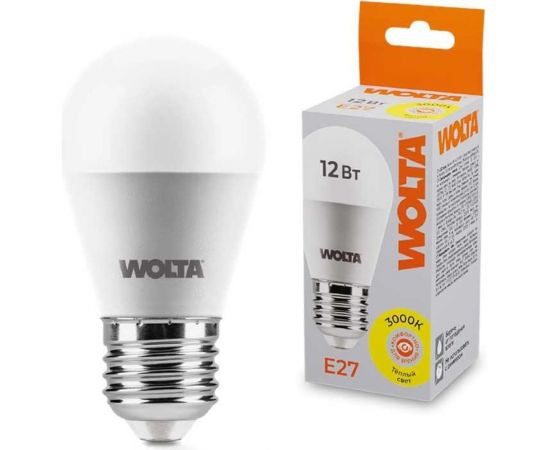 Светодиодная лампа Wolta "Шар" G45 12Вт 1050лм 3000К Е27 1/50 25Y45GL12E27 