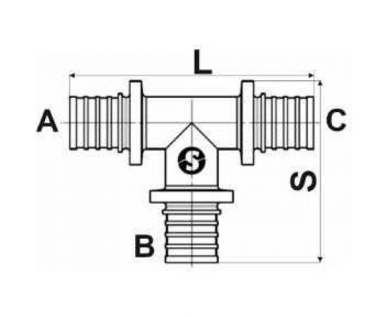 Переходной тройник SINIKON латунь, 25(3.5)х16(2.2)х25(3.5) FA250612 – изображение 3