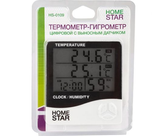 Цифровой термометр-гигрометр с выносным датчиком Homestar HS-0109 104304 – изображение 2