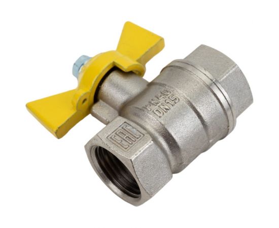 Шаровой кран для газа VALFEX 1/2"" ВР/ВР бабочка, латунный никелированный 11Б27фтМ VF.277.NB3.012.Bir – изображение 4