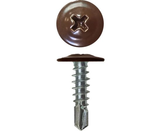 Саморез Daxmer ПШС 4,2x16 с прессшайбой сверло RAL 8017 1000 шт. 308038 – изображение 3