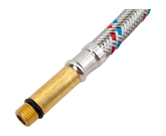 Гибкая подводка для воды AV Engineering штуцер М10 длинный - гайка 1/2" 80 см AVE20280 – изображение 3