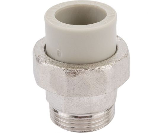 Муфта комбинированная RTP разъемная, американка, наружная резьба, D20х3/4 мм, серая 15807 – изображение 4