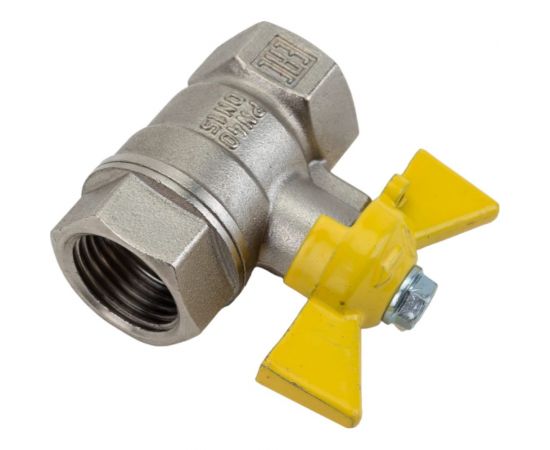 Шаровой кран для газа VALFEX 1/2"" ВР/ВР бабочка, латунный никелированный 11Б27фтМ VF.277.NB3.012.Bir – изображение 3