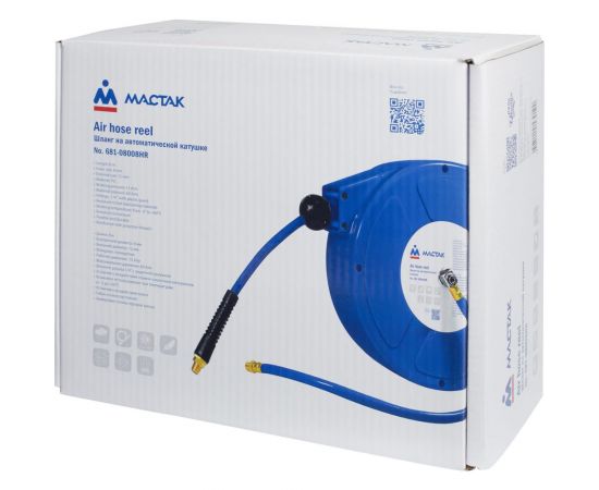 Шланг полиуретановый на автоматической катушке 8х12 мм, 8 м, резьба 1/4” МАСТАК 681-08008HR – изображение 2