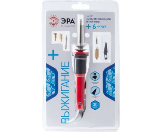 Паяльник ЭРА PL-B+6N-30W c функцией выжигания + 6 насадок 230В 30 Вт, набор Б0046957 – изображение 5