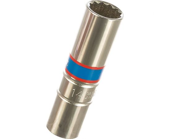 Головка для свечей зажигания (12 граней, 14 мм, 1/2"", резиновый фиксатор) KING TONY 463014RC 