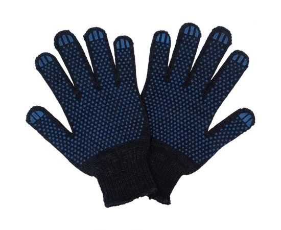 Трикотажные перчатки с ПВХ ПРОМПЕРЧАТКИ 6 нитей, 10 класс, черные, 10 пар ПП-27910/10 