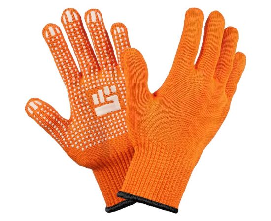 Плотные трикотажные перчатки Фабрика перчаток, с ПВХ, 10 класс, 6 нитей, оранжевые, р.L 6-10-2С-ОР-(L) 