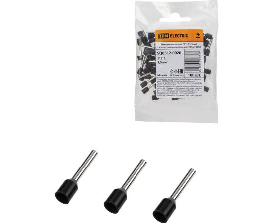 Наконечник-гильза TDM е1512 1,5мм2 с изолированным фланцем (100шт) SQ0512-0020 