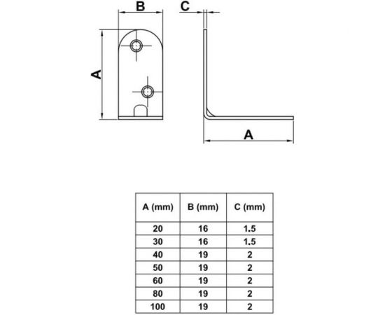 Крепежный уголок Amig 3-80 бихром, 1 шт. 937 – изображение 2