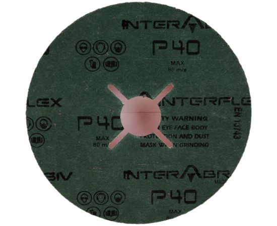 Фибровый шлифовальный круг CR5229 125x22 мм, керамика, P40, 10 шт Interflex 3024402501-10 – изображение 3