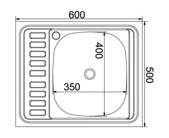 Мойка mixline 50х60х16 см, 0.4, правый выпуск 1 1/2 538191 – изображение 2