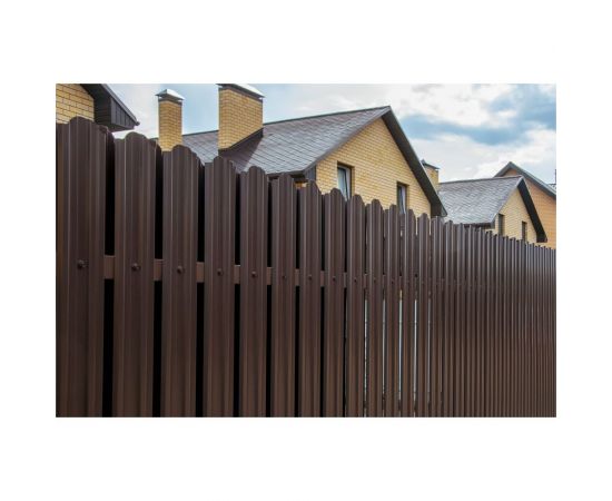 Металлический двухсторонний штакетник Металлика (коричневый; 10 штук; высота 1,8 метра) 1,8-8017/8017 1,8-8017/8017 – изображение 3
