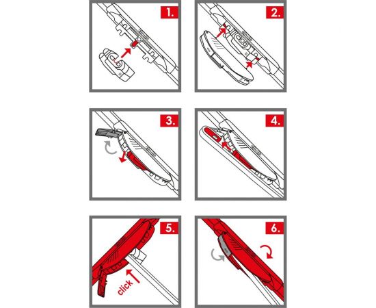 Комплект щёток стеклоочистителя HYBRID 2 шт 65 см и 40 см + адаптер B1 2 шт Heyner 020020 – изображение 4