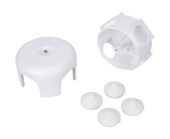 Распределительная коробка Bironi 78мм, пластик, цвет белый (4 кабельных ввода в комплекте) B1-521-21-K 