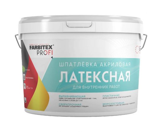 Акриловая латексная шпатлевка Farbitex ПРОФИ 3 кг 4300011554 
