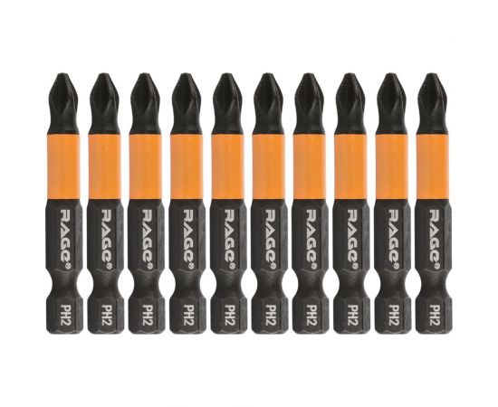 Биты магнитные PH2, 50 мм, 10 шт, S2 rage by VIRA 554155 
