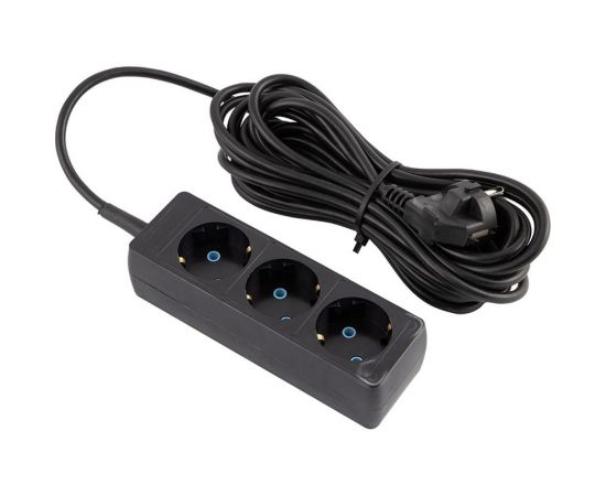 Удлинитель Engy Гранд 7 метров, 3 розетки, с заземлением черный 186740 